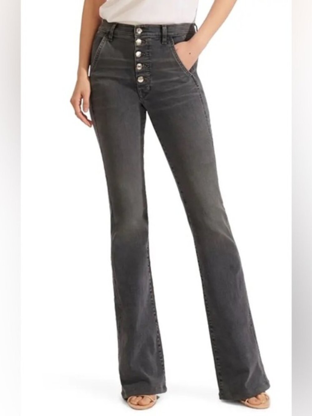 Veronica Beard Beverly High Rise Skinny Flare Jeans In Stonington size 26/2